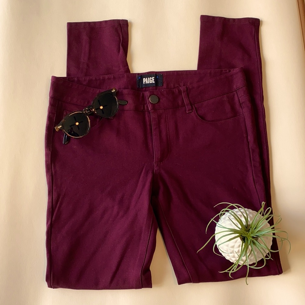 Wine colored Paige skinny jeggings